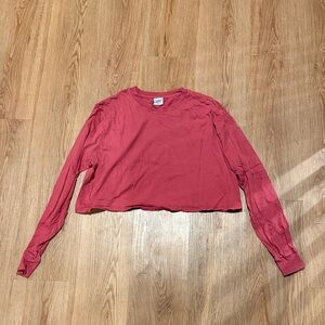 Outdoor Voices Pink Long Sleeve Crop Top